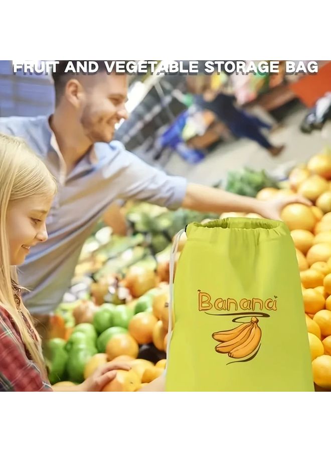 Reusable Food Storage Bags Set of 3 Oversized Leakproof Breathable Drawstring Keep Fresh 2 Weeks Yellow Green Orange - Image 5